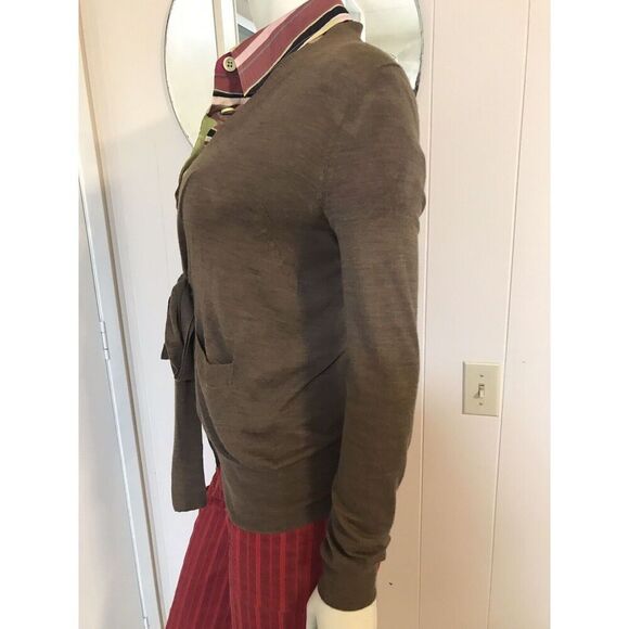 Vera Wang Designer (Original) Lightweight Wool Tie Front Cardigan Sweater Sz SM - Picture 2 of 7